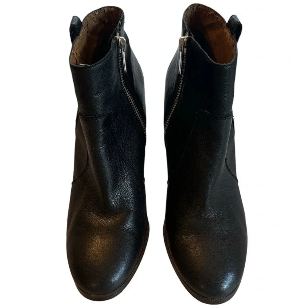 Coach Haven Black Leather Booties with Heel size 8 B